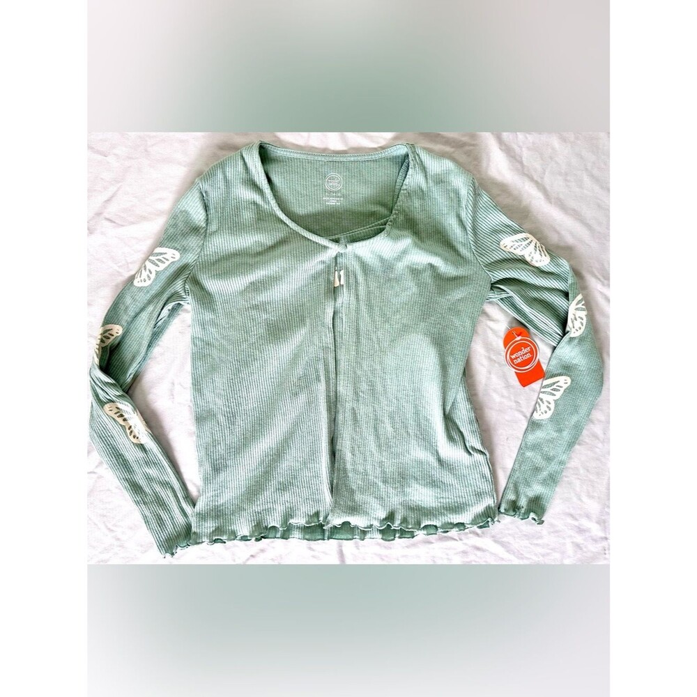 Wonder Nation Girls 2-Piece Set Size XL 14/16 Mint Green Shrug & Cami Top NWT